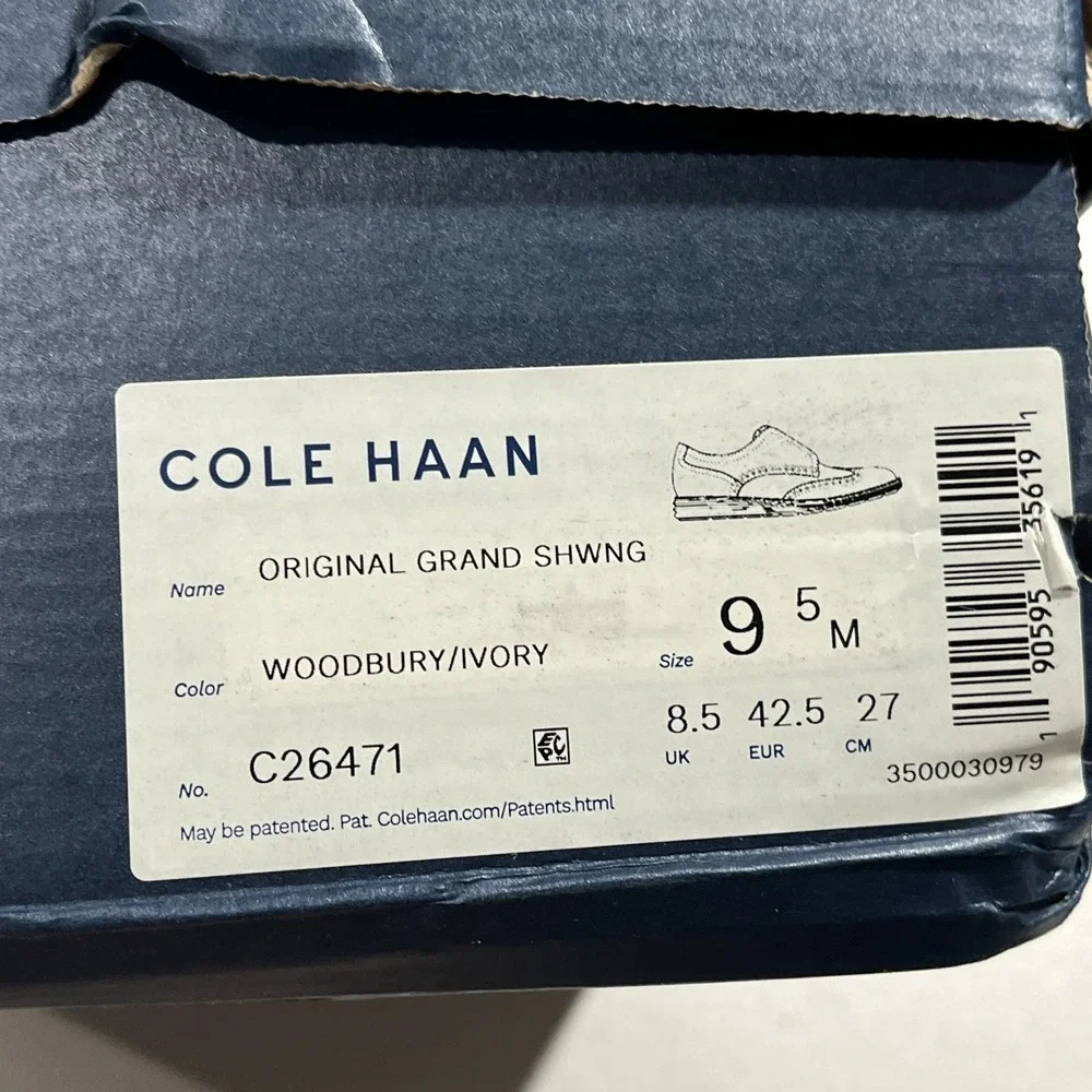 Cole Haan Original Grand Shortwing Oxford Leather Shoes C26471 Woodbury Men 9.5